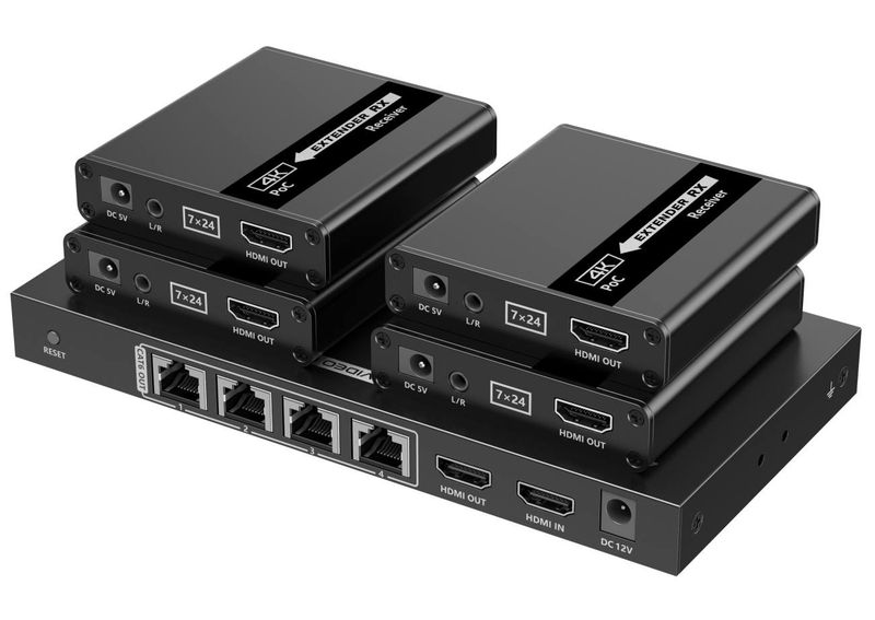 PremiumCord HDMI 1-4 splitt + ext.UHD 4K@30Hz/CATx