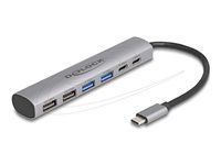 6 Port USB Hub with 4 x USB Type-A femal