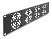 Delock 19  2U Rack Cover for 4 fans 80 x