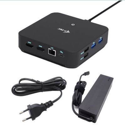 i-tec USB-C DP Dual HDMI Docking Station, Power Delivery 100W + i-tec Universal Charger 100W