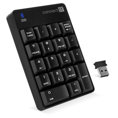 CONNECT IT Bezdrátová numerická klávesnice, černá