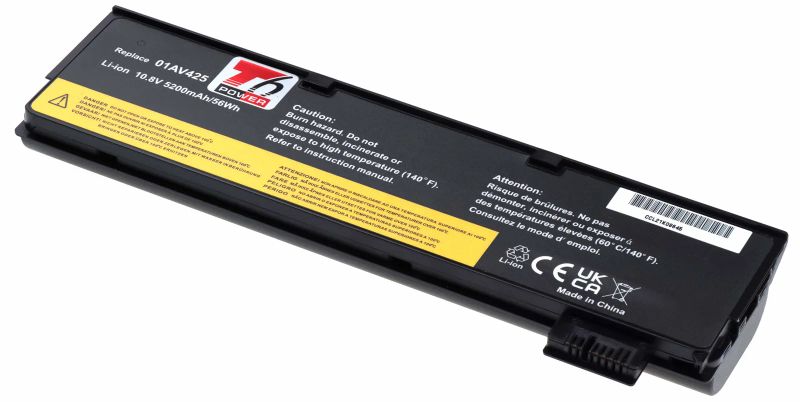 Baterie T6 Power pro Lenovo ThinkPad T470, T480, T570, T580, P51s, P52s, 5200mAh, 58Wh, 6cell