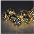 Solight LED řetěz vánoční koule stříbrné, 10LED řetěz, 1m, 2x AA, IP20