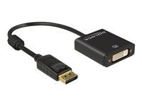 Adaptér DisplayPort - DisplayPort (M) do DVI-I (F) - 20 cm - aktivní - černá