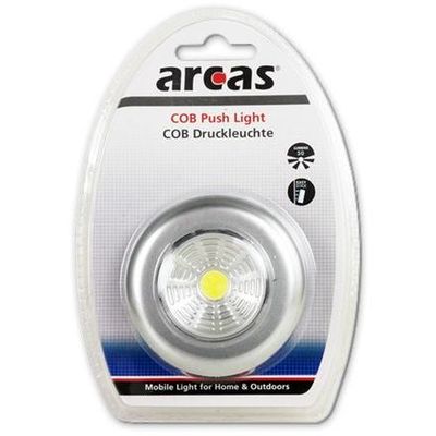 ARCAS LED COB, Svítící tlačítko, stříbrné