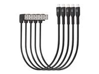 Kabel Lightning - USB s piny (male) do Lightning s piny (male) - 20 cm - černá (balení 5)