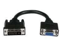 DVI-I Male to VGA Female Dongle Adapter (DVIVGAMF8IN) - Adaptér VGA) - DVI-I (M) do HD-15 (VGA) (F) - 20 cm - křídlové šrouby - černá