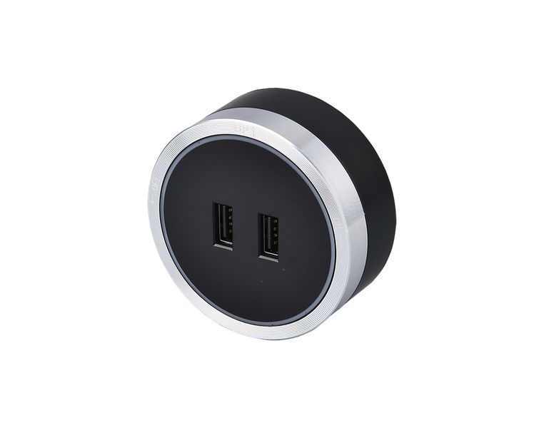 Zásuvkový modul Viking A50SB, stříbrno-černá/výstupy - 1xUSB-A/výkon až 2500W/230V,16A,50Hz