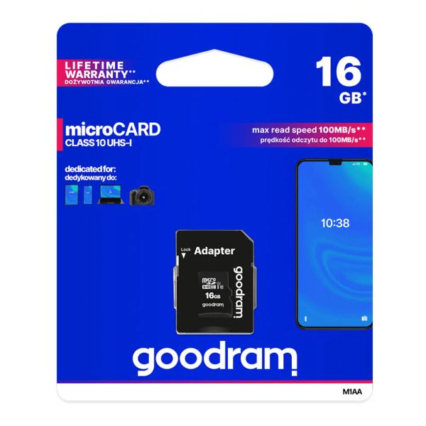 Karta paměťová GOODRAM microSD 16 GB s adaptérem