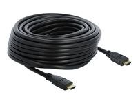 Vysoká rychlost - kabel HDMI s ethernetem - HDMI s piny (male) do HDMI s piny (male) - 20 m - trojnásobně stíněný - černá - podporuje 4K, aktivní