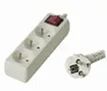 Prodlužovací přívod 230V, 5m, 3 zásuvky + vypínač