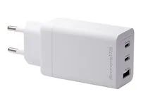 dbramante1928 re-charge - Síťový adaptér - 65 Watt - 3 výstupní konektory (2 x USB-C, USB) - bílá