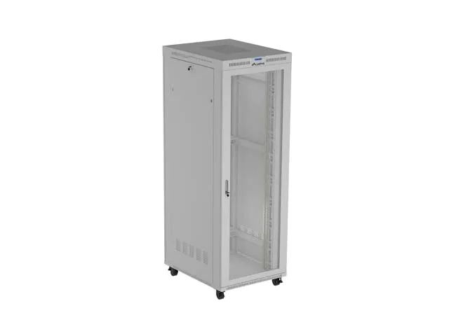 19" Volně stojící racková skříň 47U 800X1000 šedý s perforovanými dveřmi lanberg (flat pack) V2