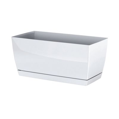 Květináč s miskou COUBI CASE P bílý 24cm