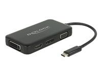 Externí video adaptér - USB-C - DVI, HDMI, DisplayPort, VGA - černá