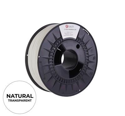 Tisková struna (filament) C-TECH PREMIUM LINE, PETG, transparentní, 1,75mm, 1kg