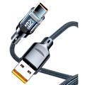 MEGATECH Kabel USB-A/USB-C, Displ, 120W, 1m, černý