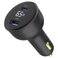 GEMBIRD Car Charger, Nabíječka USB/USB-C, 65W