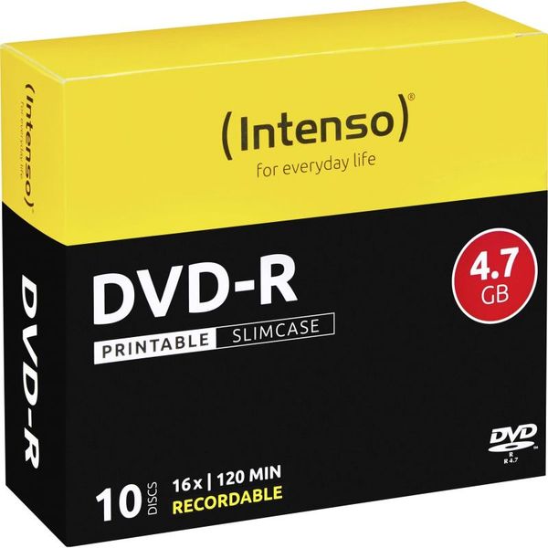 INTENSO DVD-R Slim Case 4,7GB PRINT 10ks