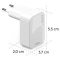 HAMA GaN, rychlonabíječka, 1x USB-C PD/QC, 30W, bílá