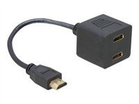 HDMI adaptér - HDMI s piny (male) do HDMI se zdířkami (female) - 20 cm