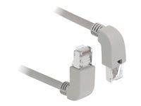 Patch kabel - RJ-45 (M) zahnutí nahoru do RJ-45 (M) zahnutí dolů - 50 cm - S/FTP - CAT 6a - bootovaný, neobsahuje halogen - šedá