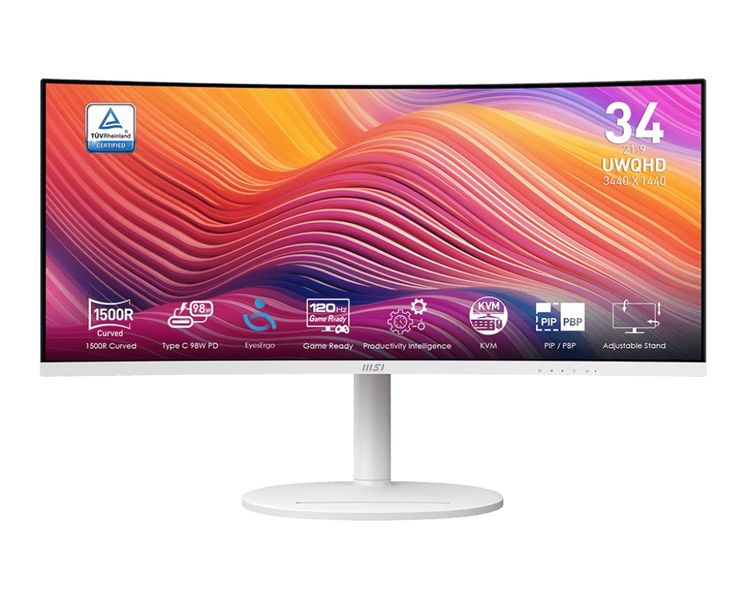 MSI Modern/MD342CQPW/34"/VA/wQHD/120Hz/1ms/Bílá/3R