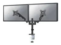 Montážní sada (úchyt na stůl) - dvojité nastavitelné rameno s plným rozsahem pohybu - pro 2 LCD displeje - černá - velikost obrazovky: 17"-27" - upevnění svorkou, průchodka