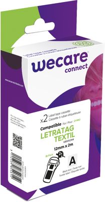 WECARE ARMOR páska 2ks nažehlovací kompatibilní s DYMO S0718850,Black/White,12MM*2M