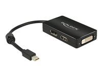 Adaptér DisplayPort - Mini DisplayPort (M) do DVI-D, HDMI, DisplayPort (F) - 16 cm - černá