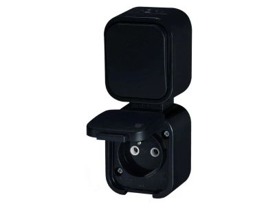 Jedna zásuvka + vypínač ABEX GWN-B2/P černá