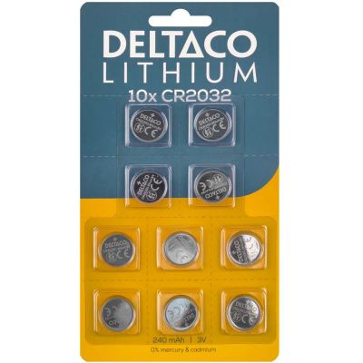 DELTACO LITHIUM CR2032, Gombíkové batérie, 10ks