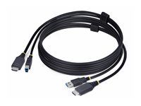 StarTech 6ft (1.8m) HDMI and USB 5Gbps KVM Cable - Kabel klávesnice / videa / myši (KVM) - HDMI, USB typ A (M) do HDMI, USB Type B (M) - 1.8 m - podpora 4K60Hz, podpora HDR10 - cerná