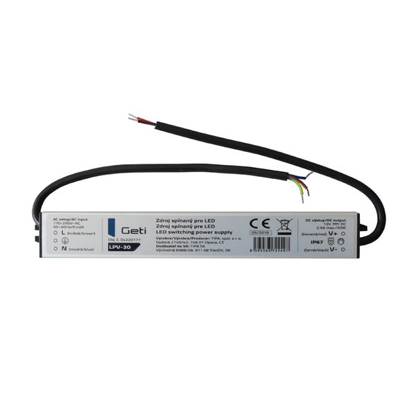 Zdroj spínaný pro LED 12V/ 30W GETI LPV-30