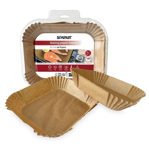 ScanPart Obdélníková papírová forma do horkovzdušné fritézy 20 × 15 cm, 100 ks