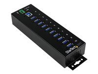 Metal Industrial USB-A Hub with ESD & Surge Protection - Din Rail, Wall or Desk Mountable - TAA Compliant USB Expander Hub (ST1030USBM) - Rozbočovač - 10 x SuperSpeed USB 3.0 - lze montovat na konzolu DIN - DC power - pro P/N: ITB20D3250, USB312SAT3CB, USB315CB2M, USBLT1MWS, USBLT2MBR, USBLTM1MBK, USBLTM1MWH