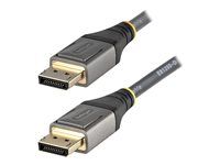 DP 1.4 Cable with Latches (DP14VMM1M) - Kabel DisplayPort - DisplayPort (M) do DisplayPort (M) - DisplayPort 1.4 - 1 m - lisovaný, pasivní, podpora 8K60Hz (7680 x 4320), podpora 4K120Hz (3840 x 2160) - šedá, černá