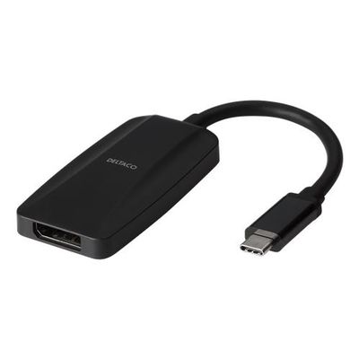 DELTACO Adaptér USB 3.1 Type C/DisplayPort, černý