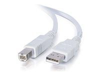 C2G - Kabel USB - USB (M) do USB typ B (M) - 100 mA - 3 m - licna, dvousmerný, up to 480 Mbps - bílá