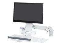 Montážní sada (kloubové rameno, zásuvka pro klávesnici) - pro LCD displej / PC vybavení - hliník, vysoce kvalitní plast - bílá - velikost obrazovky: až 24" - montáž na stěnu