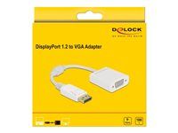 Video adaptér - DisplayPort (M) s jazýčkem do HD-15 (VGA) (F) šroubovací - DisplayPort 1.2 - 15 cm - pasivní, 1080p podpora 60 Hz - bílá