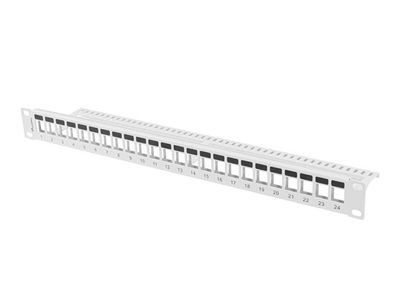 Lanberg patch panel blank 24 portů 1U pro moduly keystone šedý