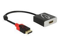 Video adaptér - DisplayPort s piny (male) do HDMI se zdířkami (female) - 20 cm - šedá, černá