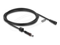 Delock - Prodlužovací šnura - DC jack 5.5 mm x 2.1 mm (M) ochranná cepka do DC jack 5.5 mm x 2.1 mm (F) se závitem - 12 - 24 V - 1 m - cerná
