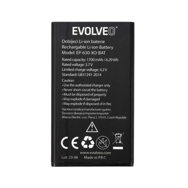 EVOLVEO orig. baterie 1700 mAh pro EasyPhone XO (EP-630)