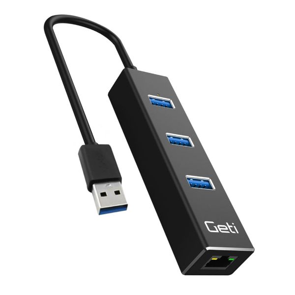 USB rozbočovač GETI GUH3AE 3x USB-A 3.0 + 1x Ethernet