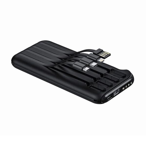 Powerbank Vipfan F10 10000mAh + 4in1 kabel (černý)