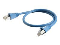 Patch kabel - RJ-45 (M) do RJ-45 (M) - 0.5 m - STP - CAT 6a - lisovaný, provedení bez hrbolků, licna - modrá