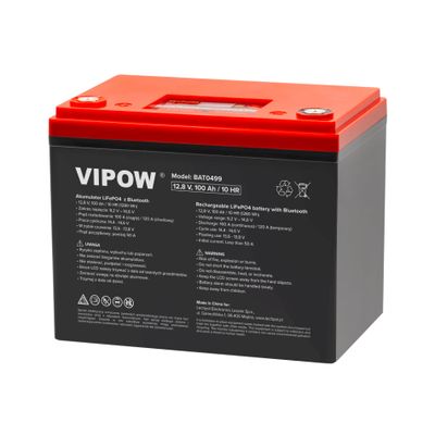 Baterie LiFePO4 12,8V 100Ah VIPOW BAT0499 Bluetooth