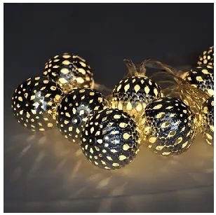 Solight LED řetěz vánoční koule stříbrné, 10LED řetěz, 1m, 2x AA, IP20
